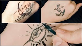 3 models dark tattoo tattoo with a pen [upl. by Nylsirhc]