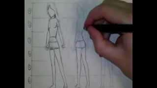 Comment dessiner des proportions Manga  Personnage Fille Tutoriel [upl. by Reivaj]