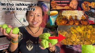 Esari banaunus buff masu ra ishkus ko tarkari ❤️🙏 Naya gauley style buff curry recipe [upl. by Eimrej]