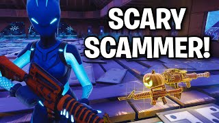 Insanely SCARY Scammer Scams Himself 😂 Scammer Get Scammed Fortnite Save The World [upl. by Aleahc]