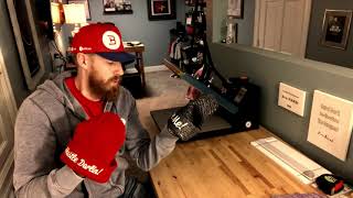 How to heat press vinyl on hats how to vinyl on socks with cricut Graphtec CE6000 Fancierstudio [upl. by Airekal]