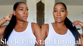 How to Everyday Sleek Ponytail Tutorial [upl. by Elleinod687]