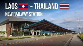 New Laos  Thailand Railway Station in Vientiane Open soon  Walking Tour  Walk The Laos [upl. by Gomer]