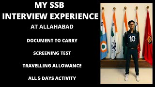 MY SSB INTERVIEW EXPERIENCE SSC TECH ALLAHABAD [upl. by Hawken]