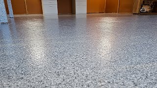 Garage Floor Transformation with Epoxy Flakes in a 1 day [upl. by Messab880]