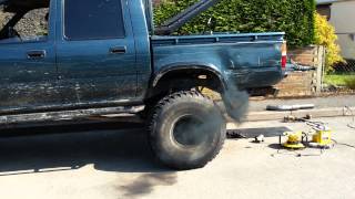 Toyota Hilux 28 Turbo 75mm straight through exhaust [upl. by Ahtebat242]