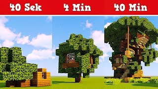 Minecraft Baumhaus in 40 Sekunden 4 Minuten und 40 Minuten  Minecraft Baumhaus Bauen [upl. by Chloe]