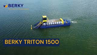 Berky Triton 1500 aquatic weed harvester removing algae in Germany [upl. by Ephram]