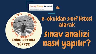 eokuldan kolay sınav analizi nasıl yapılır [upl. by Yddeg]