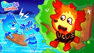 Sirena de Agua viene a ayudar al Bebé Fuego en la Inundación 🔥💧 Dibujos Animados ★ Bearee Español [upl. by Odnomar]