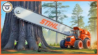 Extreme Dangerous Fastest Big Chainsaw Cutting Tree Machines  Monster Stump Removal Excavator 4 [upl. by Matthia]