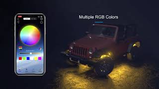 Ustellar App Control RGB Car Rock Lights [upl. by Attenev]