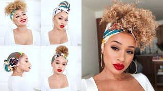 4 Easy Ways To Tie A Headscarf Summer Hairstyles [upl. by Llemart]