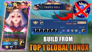 I TRIED RECOMMENDED BUILD FROM TOP 1 GLOBAL LUNOX must try guys [upl. by Aihsyn]