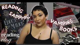 cozy reading vlog reading sapphic vampire romance books [upl. by Eelik]