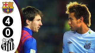 Messi vs Neymar Face To Face For The First Time  Barcalona vs Santos 40 FIFA Club WC Final 2011 [upl. by Horwath]