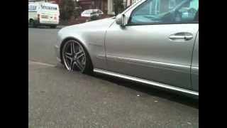 Lowered e55 amg using quality links from wwwairrideloweringcom [upl. by Fife]