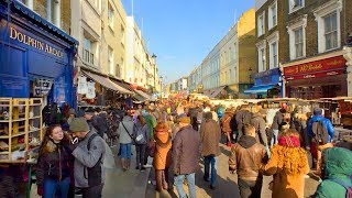 LONDON WALK  Portobello Road Market from Notting Hill Gate Station  England [upl. by Ttessil438]