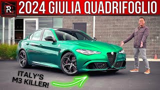 The 2024 Alfa Romeo Giulia Quadrifoglio Is A Ferocious Ferrari Powered Super Sedan [upl. by Armand]