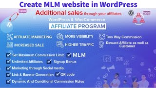 Create MLM website in WordPress  WordPress And WooCommerce Affiliate Program [upl. by Grearson405]