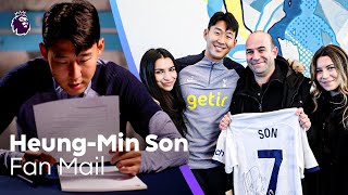 IM GETTING EMOTIONAL 😢 Heartwarming moment HeungMin Son surprises Spurs fan  Fan Mail [upl. by Eseerehs]