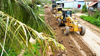 Road Roller and Grader Driving Skills An Amazing Ability to Build Road Foundations [upl. by Eboh302]