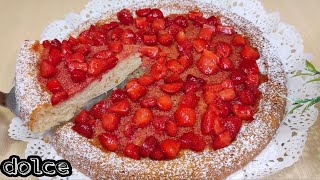 Questa torta alle fragole la farai tutti i giorni Basta solo 1 minuto facilissima 156 [upl. by Morentz]