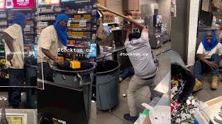 7Eleven workers beat wouldbe robber until suspect starts crying [upl. by Lorilyn676]