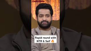 🤩Rapid round with NTR and Saif  lets see who wins shorts saifalikhan ntr kapilsharma netflix [upl. by Nesral]