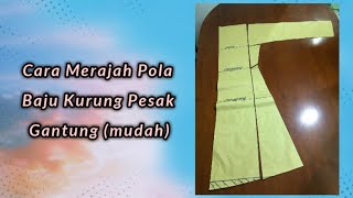 Cara Membuat Pola  Baju Kurung Pesak GantungBaju Kurung Pesak Pahang [upl. by Anirtal]