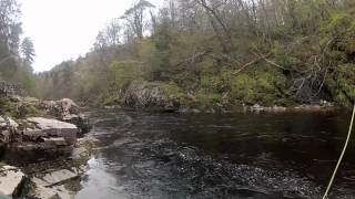 Salmon fly fishing on the River Findhorn Scotland [upl. by Svirad]