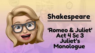 Shakespeare Reading Romeo amp Juliet Juliet  Act 4 Scene 3 [upl. by Yevad686]