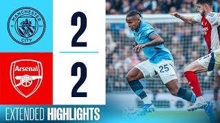 EXTENDED HIGHLIGHTS  Man City 22 Arsenal  Late Stones goal in dramatic draw [upl. by Dijam]