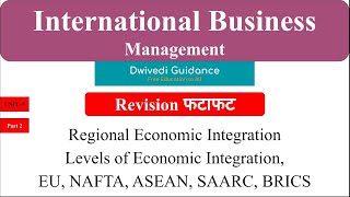 8 Regional Economic Integration  EU NAFTA ASEAN SAARC BRICS level of regional integration IBM [upl. by Adalia]