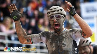 Sonny Colbrelli lets loose with emotional celebration  Cycling on NBC Sports [upl. by Eisaj]