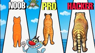 noob vs Pro vs Hacker cat evolution with oggy and jack [upl. by Ecnarret]