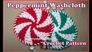 Peppermint Washcloth Crochet Pattern crochet crochetvid [upl. by Belle]