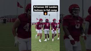 Arkansas defensive end Landon Jackson during fall camp [upl. by Reteip]