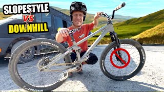 GNARLY DOWNHILL MTB TRAILS ON A PURE SLOPESTYLE BIKE  WILL IT WORK [upl. by Jollenta258]