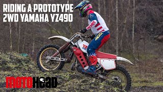 Yamaha YZ490 twostroke 2wheel drive Testing the forgotten prototype [upl. by Adnahsat926]