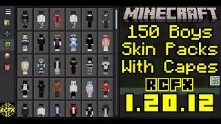 150 Boys Skin Packs With Capes For Minecraft 12012 Mobile and PC [upl. by Amsa]