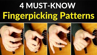 Top 4 Fingerpicking Guitar Patterns Travis Picking Style [upl. by Saum]