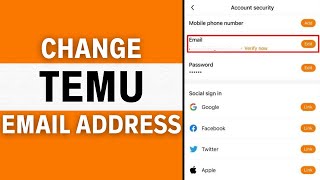 How To Change Email Address In Temu App StepbyStep Guide [upl. by Annawik279]