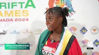 CARIFTA GAMES 2024 HINCKSON BLAZES TO GIRLS U 17 100M GOLD [upl. by Alicec600]