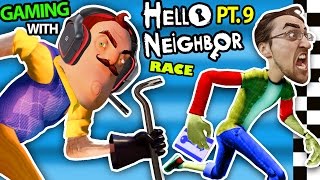 HELLO NEIGHBOR vs ME BASEMENT RACE CHALLENGE IRL GAMING Alpha 3 SECRETS REVEALED FGTEEV Part 9 [upl. by Demp993]