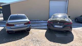 BMW 540i vs 840i Exhaust Sound 540i Remus Exhaust 840i Custom made Exhaust [upl. by Westerfield378]