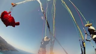 Paraglider tandem acro test flight gone bad  spectacular incident [upl. by Daniele]