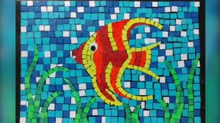 Mosaic Art  How to make Paper Mosaic Art step by step  Easy Mosaic Art for beginners [upl. by Eilema]