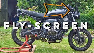 XSR700  Dart piranha flyscreen installation welcome to my tiny shed [upl. by Anelad]