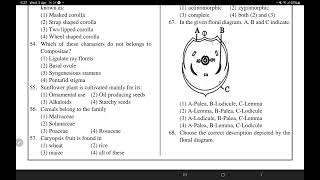 MalvaceaeCruciferae Leguminoceae Compositae Graminae NET QUESTIONS PRACTICE NCERT BASIS NTA [upl. by Ainitsirhc]